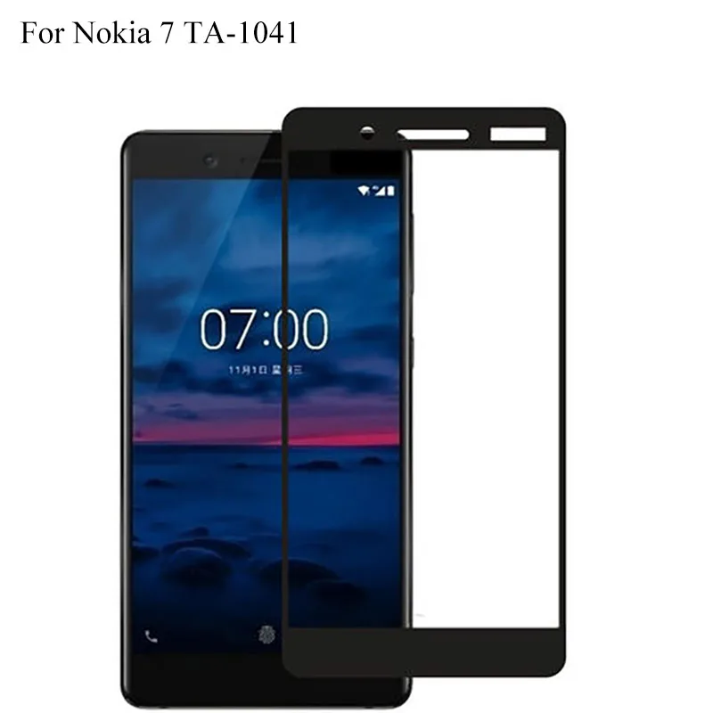 2 шт ультра тонкий протектор экрана закаленное стекло для Nokia 7 TA 1041 полный экран