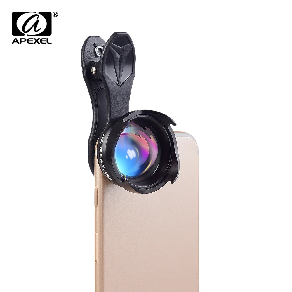 Comprar APEXEL lente de teléfono profesional 2.5X HD SLR Telefon telescopio lente bokeh retrato para iPhone 6S 7 Xiaomi más smartphone 70mm