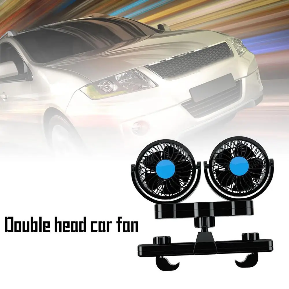 

Dual Head Car Cooling Oscillating Back Seat Ventilation Air Fan Truck Air Fan Adjustable Cooler Cooling