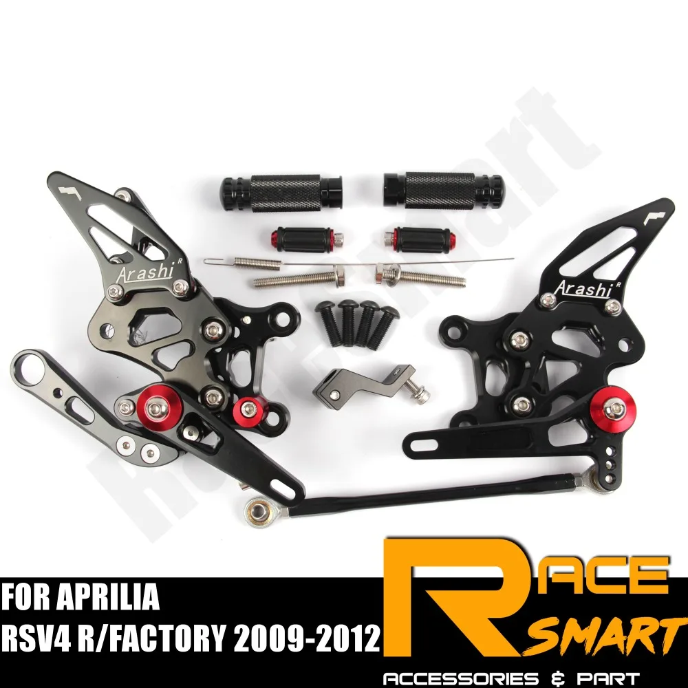 

FOR APRILIA RSV4 R/FACTORY 2009 - 2012 Rear Footrests Foot Rest Pegs Pedal Motorcycle Accessories CNC Adjustable Rearset Footpeg