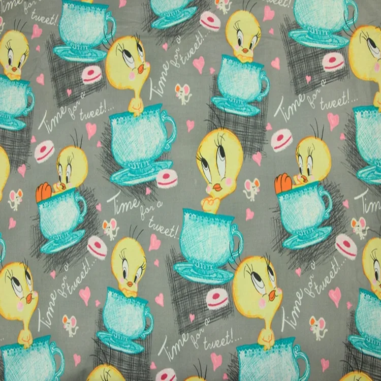 

140cm Width A Twitter Tweety Bird Cotton Fabric for Girl Clothes Cushion Covers Hometextile Bedding Set Bags DIY-BK499