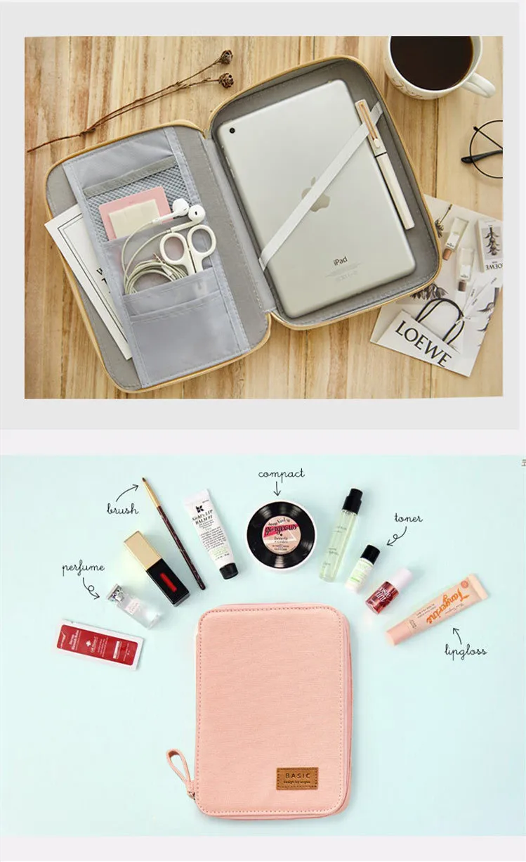 Tamanho Grande Coreano Kawaii Lápis Lona Bolsa do Caderno Case Difícil Bolsas de Armazenamento Organizador da Mesa para a Escola Meninas Escolar pc Bolsa Bolsa 8 Cheap Estojo de lápis