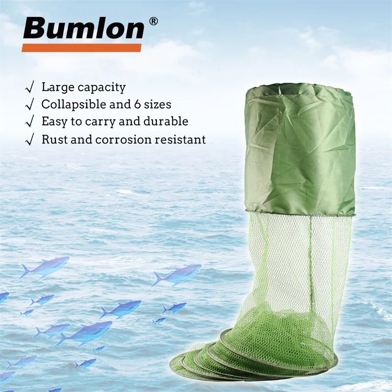 

6 Sizes Fish Trap Foldable Fish Cage Fishing Net Small Large Mesh Nets Collapsible Keeping Network Durable HT49-0020