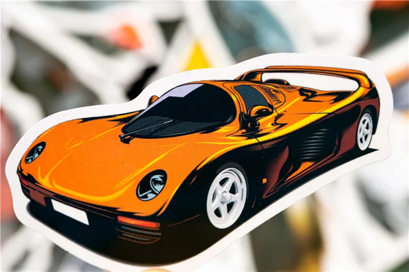 50PCS Pack Sports Car Stickers Set  Car Fan Stickers For Luggage Skateboard Laptop Guitar Fridge Bicycle Stickers  (5)