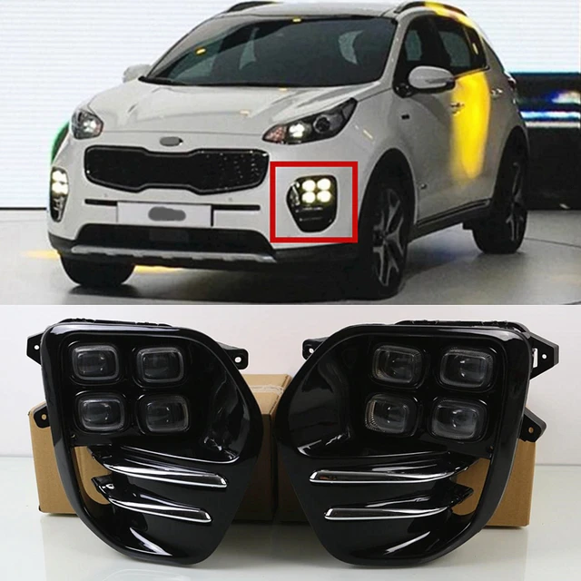 Car Flashing 1 set For Kia Sportage KX5 2016 2017 LED DRL Daytime