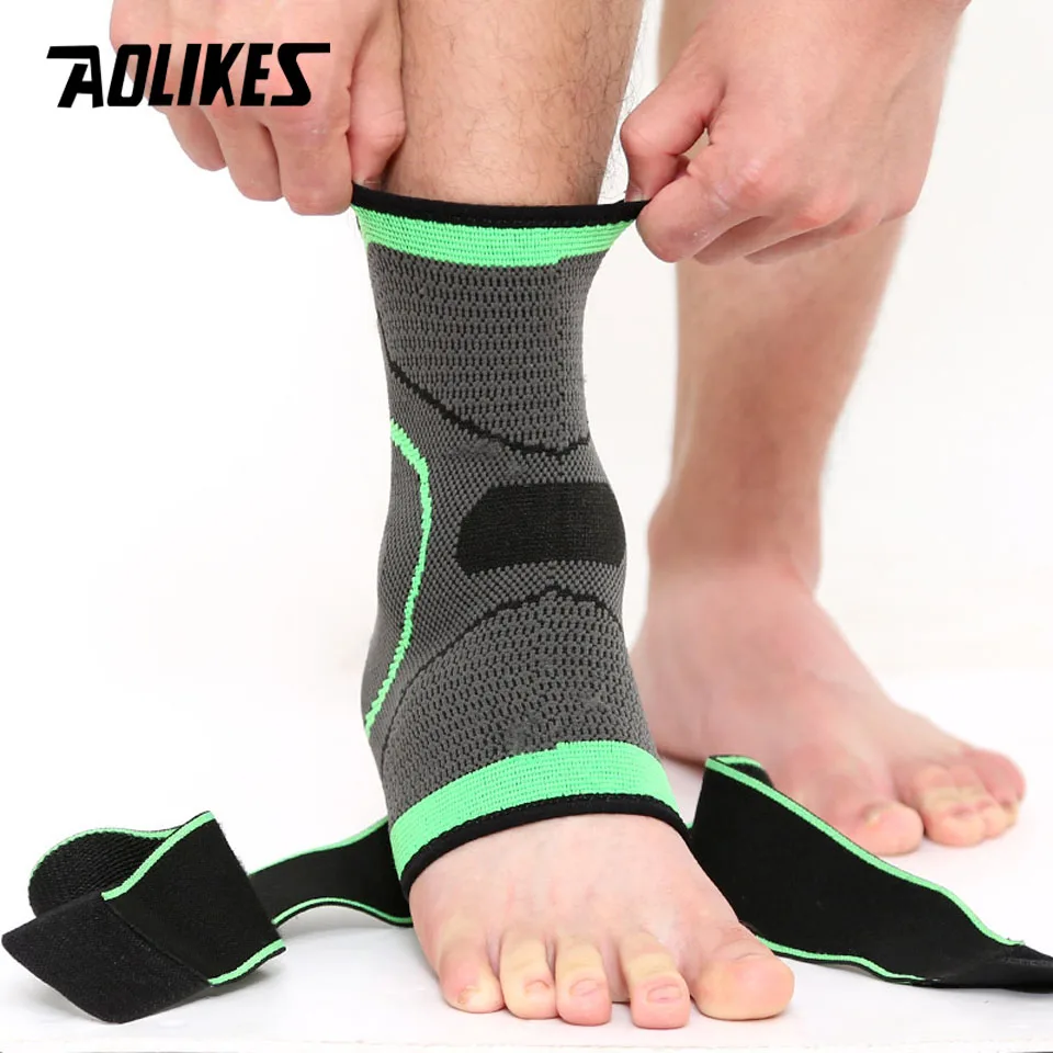 AOLIKES 1 PC Sports Ankle Brace Compression Strap Sleeves Support 3D Weave Elastic Bandage Foot Protective Gear Gym Fitness 5