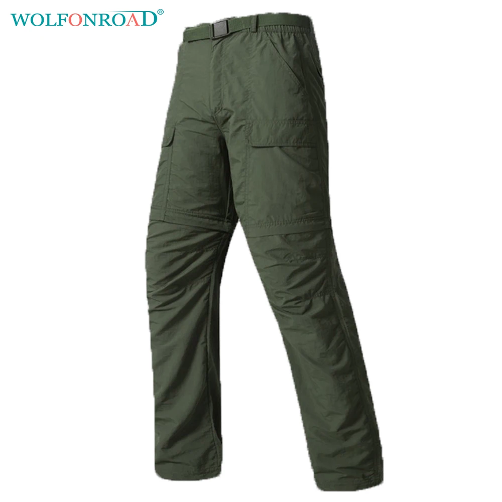 

WOLFONROAD Men Pants Outdoor Quick Drying Pants Summer Hiking Trousers Removable Fishing Pants Camouflage Hunting Pants L-PLY-09