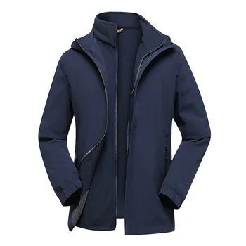 

PLUS SIZE 6XL 5XL 4XL 3 in 1 Men Hiking Jackets Two Pieces Outdoors Windbreaker Winter Warm Coats 2 in 1 Trekking Camping Jacket