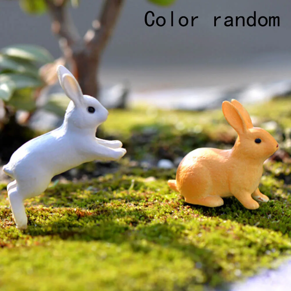 

1 pcs Random Color Mini Rabbit Micro-Landscape small ornaments Garden Small Ornament Landscape Home & Garden Art Decoration