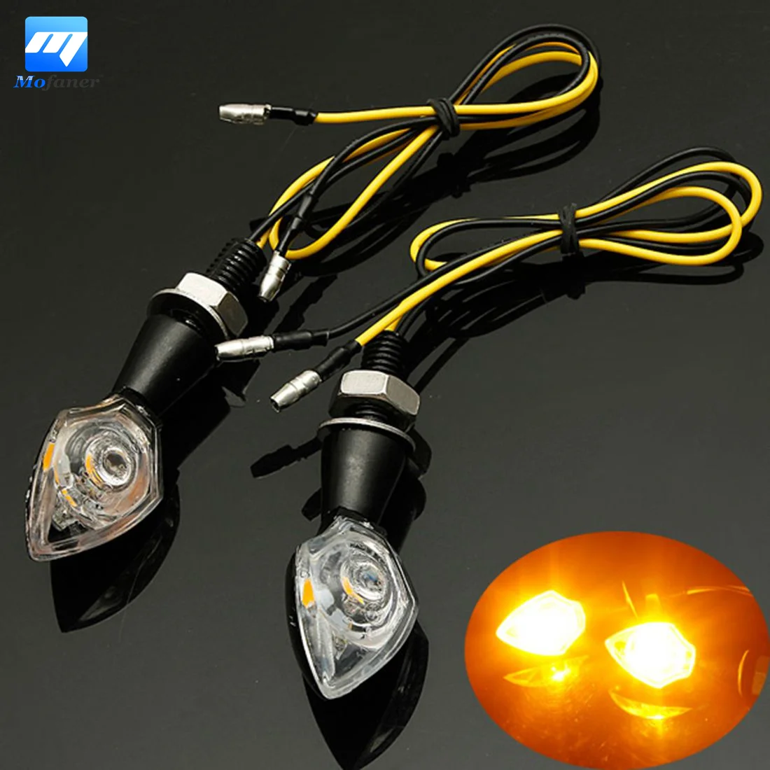 4PCS LED Motorcycle Black Turn Signal Indicator Amber Light Bulb