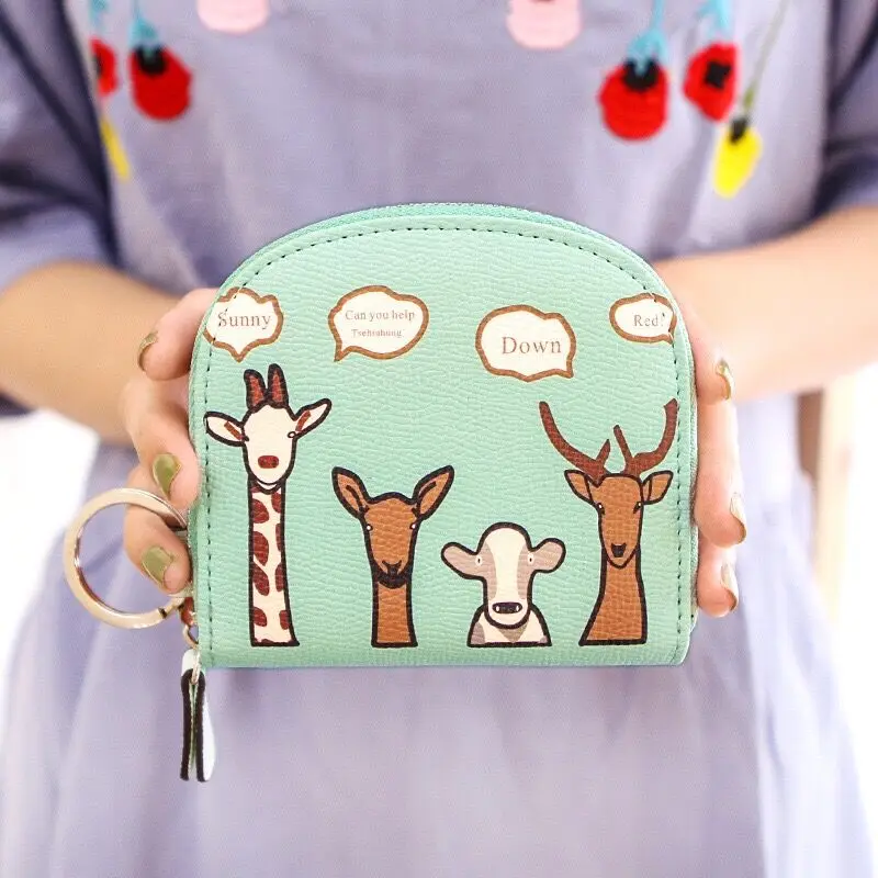 Animal Shape Cartoon Cute Plush Card Holder Pendant Furry Photo Sleeve