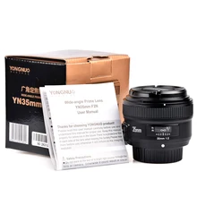 Yongnuo 35 мм объектив YN35mm F2 объектив широкоугольный большой апертурой фиксированным автофокусом объектив для Nikon Крепление EF фотокамеры Nikon