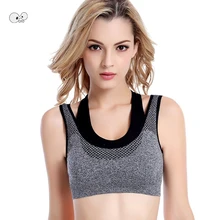 Профессиональный противоударный сетки слоистых спортивный бюстгальтер Для женщин Спорт Йога топы Йога Бег Фитнес жилет бюстгальтер тренировки бега Бюстгальтеры Push-Up