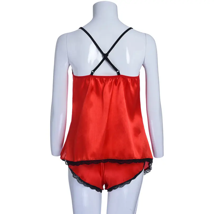  New Women's Satin Sleepwear Women Elegant Ladies Passion Casual Daily Nightwear Sexy Lingerie Babydoll G-string Dress #4F10 (9)