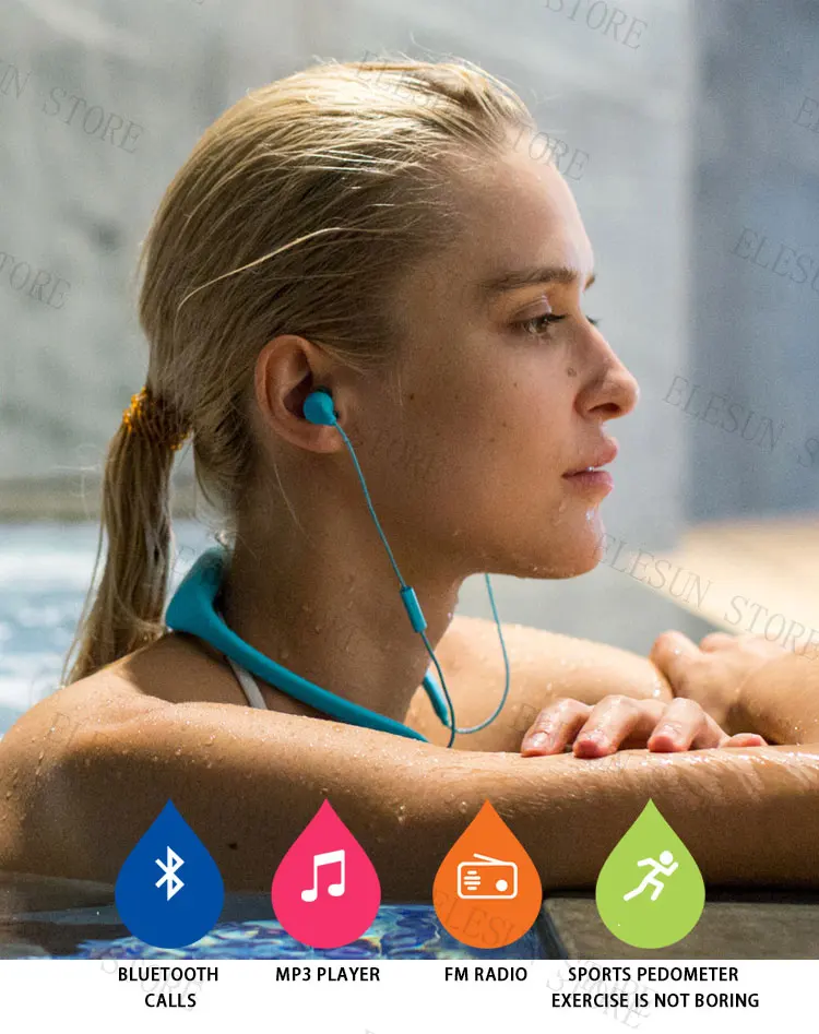 8gb bluetooth sports wireless hifi headphones waterproof swimming