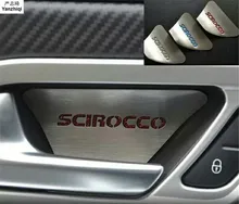 Stainless steel 2pcs lot Car stickers Inner door bowl sticker Door bowl protection sequins for 2009