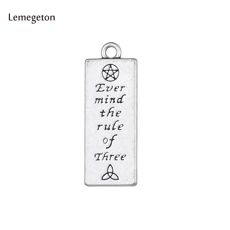 

Lemegeton 10pcs Religious Star Charm Double Side Zinc Alloy Message Engraved Ever Mind Rule of Three Charms DIY Jewelry