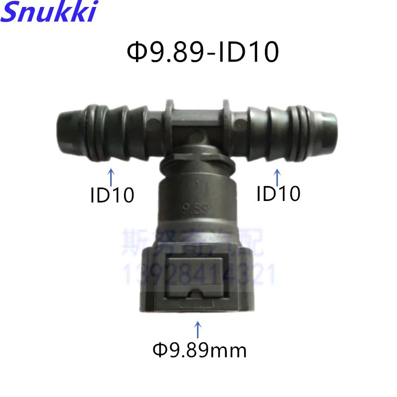 

9.89mm ID10 tee connector plastic female connector auto fuel line quick connector plastic fittings connect rubber pipe 1pcs