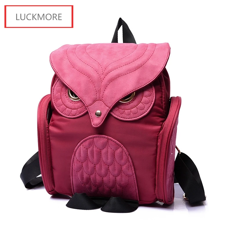 Fashion Cute Owl Backpack Women Cartoon School Bags For Teenagers Girls Nylon PU Leather Women Backpack 2016 Brands Mochila Sac