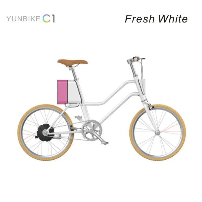 YUNBIKE C1 электрический велосипед, литиевая батарея питания велосипеда, два колеса вместо ходьбы Электрический взрослый велосипед - Цвет: Fresh White