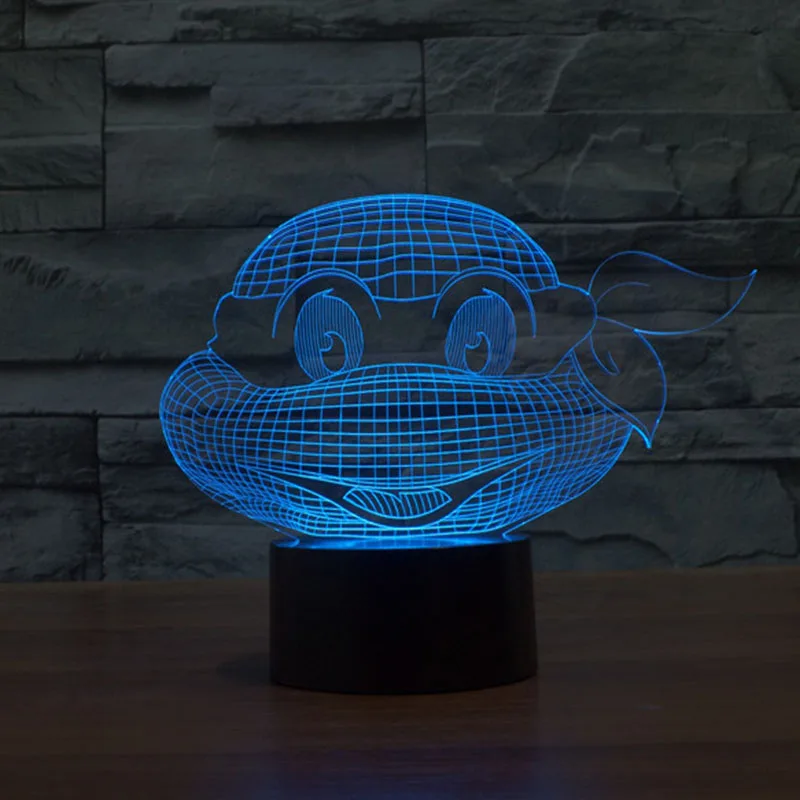 

2016 New Creative Turtle LED 3D Night Light Three-dimensional Kids Bedroom Living room Bedlamp Table Lamp