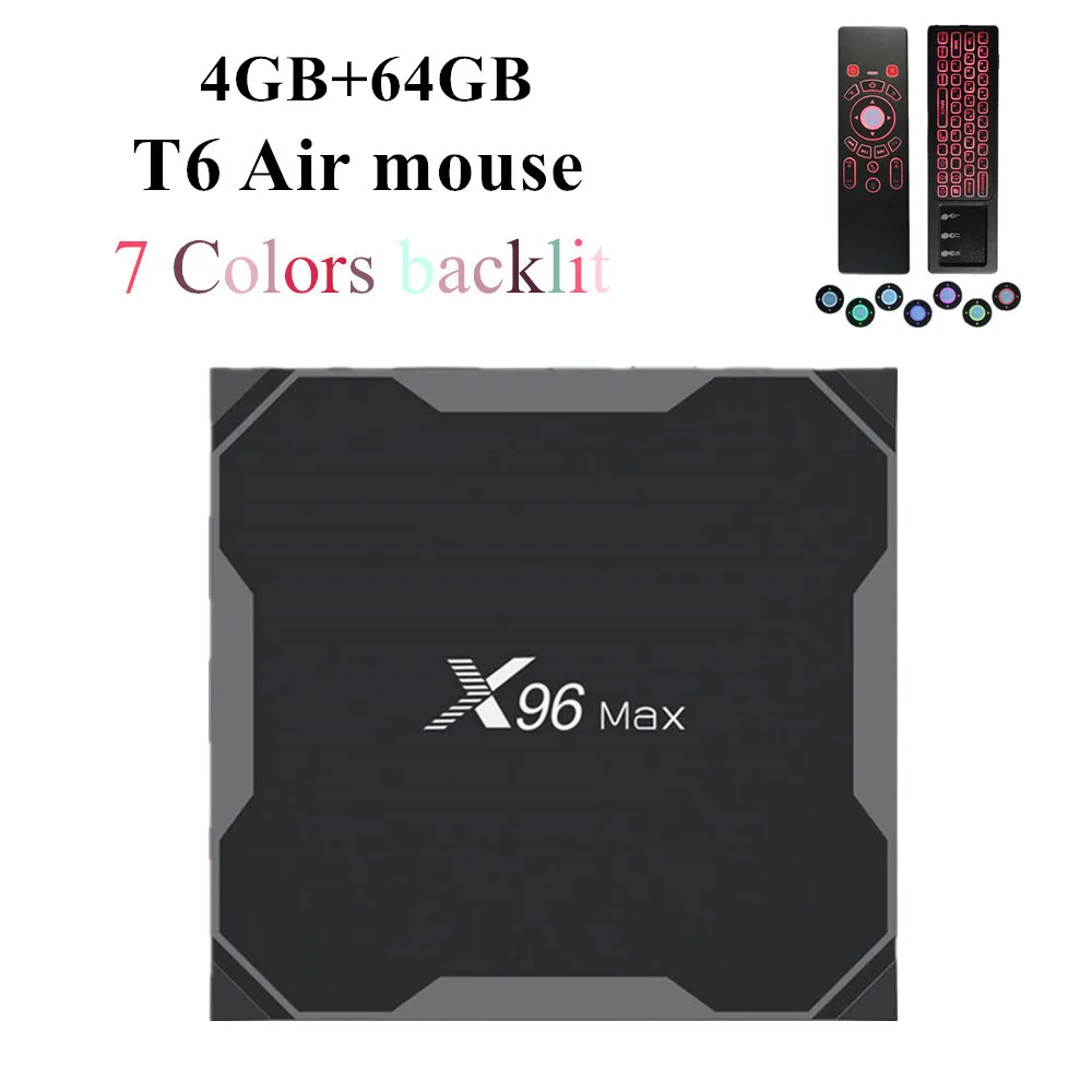 X96 Max Smart TV BOX Android 8,1 Amlogic S905X2 LPDDR4 Четырехъядерный 4 Гб 64 Гб 2,4G и 5 ГГц Wifi BT 1000M 4K X96Max ТВ-приставка - Цвет: max 4 64GB T6