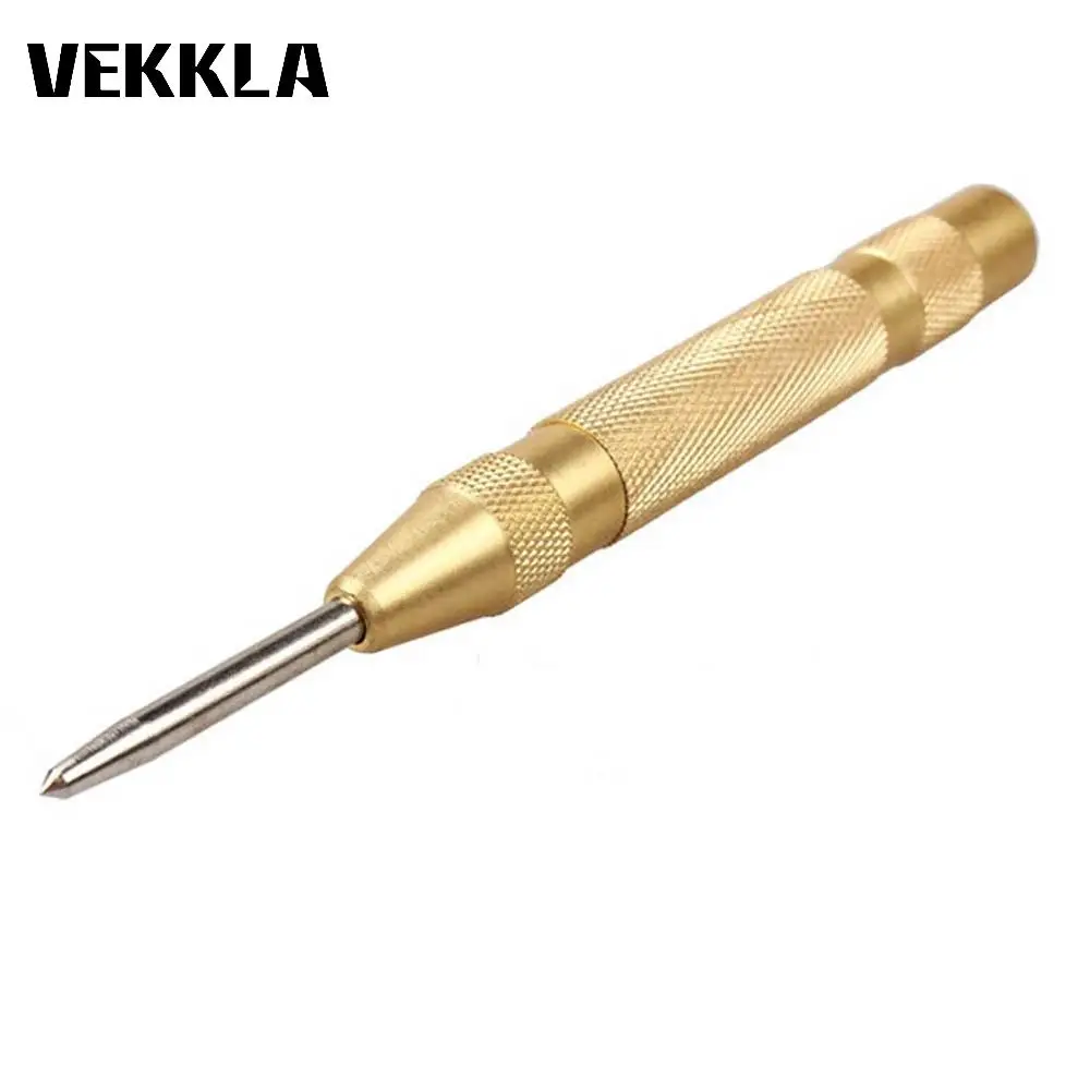 

VEKKLA 1 pc 5 Inch Automatic Center Pin Punch Spring Loaded Marking Starting Holes Tool Drilling Woodworking Center Drill Tool