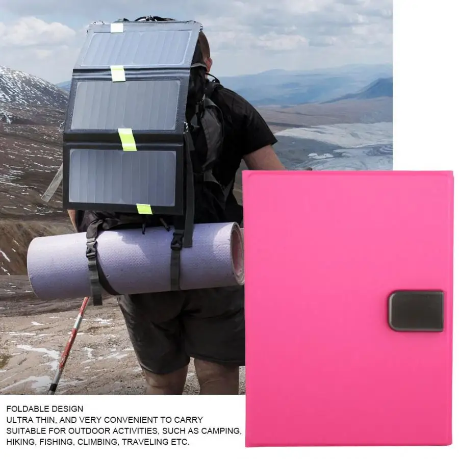 

Foldable Solar Panel 12W Outdoor Waterproof Foldable LED Monocrystalline Silicon Solar Panel USB Output