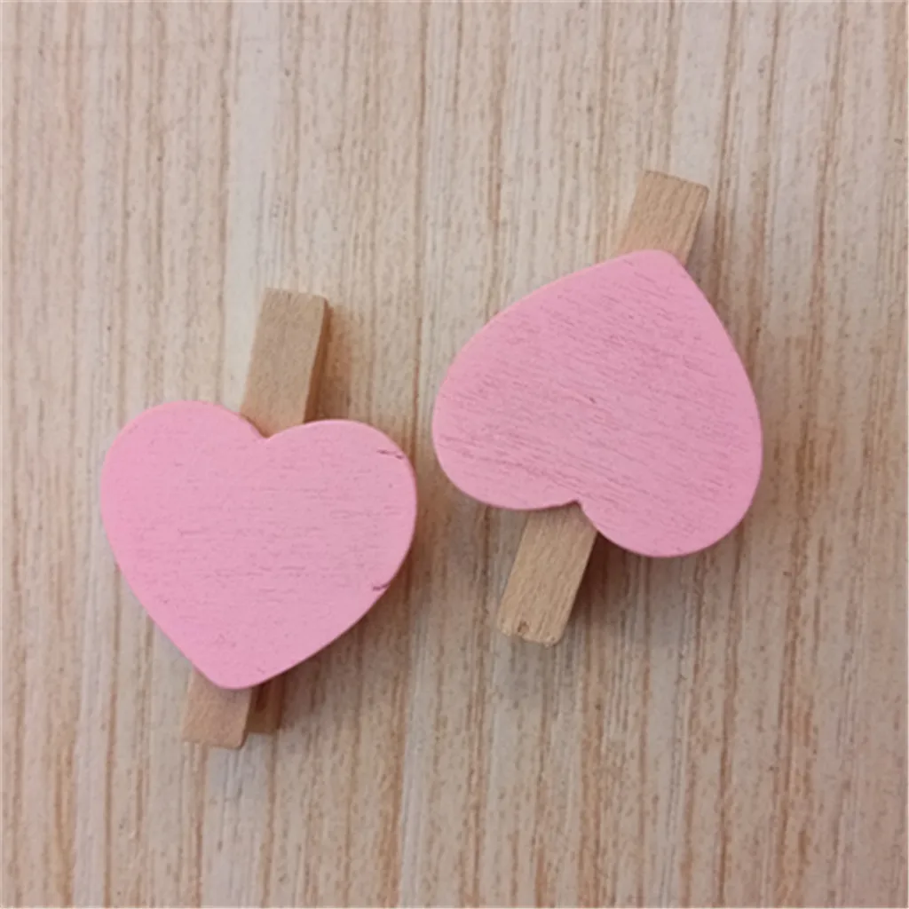 Мини любящее сердце деревянное одежда фото бумага Peg Pin прищепка ручной работы зажимы домашнее украшение ручной работы фото колышки прищепки для одежды