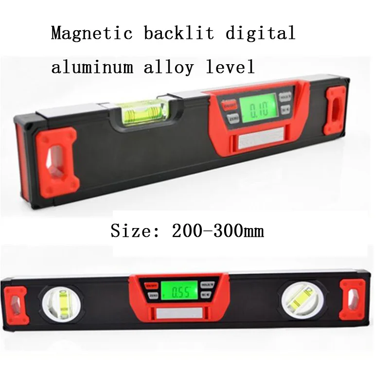 200/300/400/600 мм Цифровой Дисплей формат цифровой угломер уровень 360 градусов Уровень Инклинометр с магнитом линейка транспортира