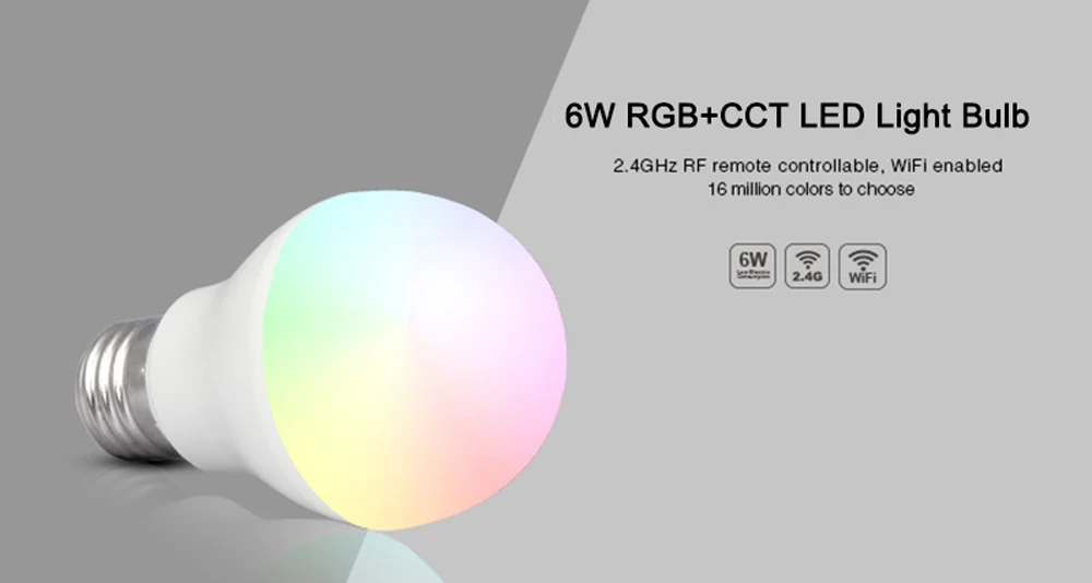 Milight светодиодные лампы 6 Вт E27 RGB + CCT светодиодные лампы + rgbww Remote + IBX1 РФ дистанционного Wi-Fi led прожектор свет AC85-265V Бесплатная доставка