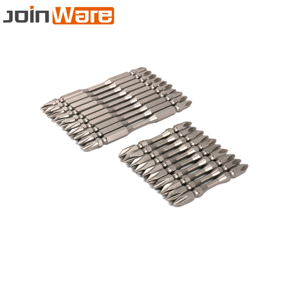 

10Pcs 65MM 100MM Hardness Magnetic Cross Head Screwdriver 1/4" Double Ended Torsion Bits For Electric And Hand Screwdrivers New