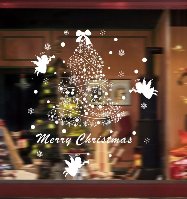 2017 diy christmas tree wall sticker shop window glass mall pendant ornaments shops malls decor wall - Diy Christmas Decorations 2017 2017 diy christmas tree wall sticker shop window glass mall pendant ornaments shops malls decor wall - Diy Christmas Decorations 2017
