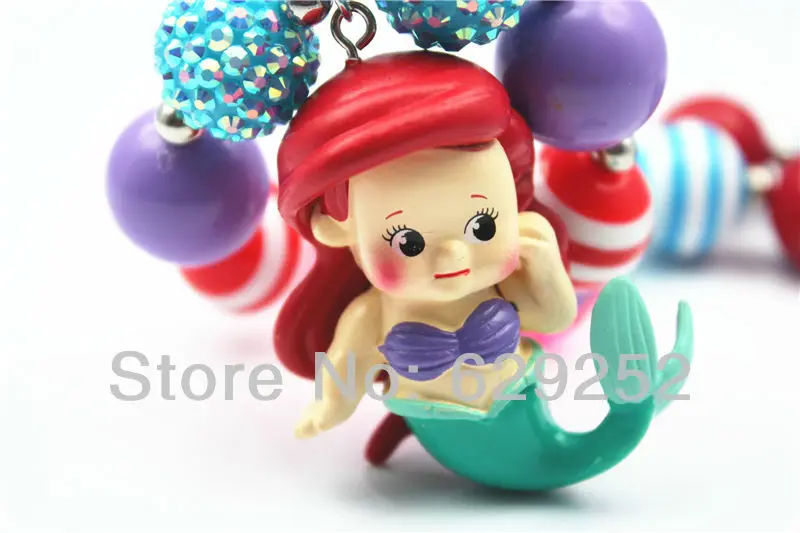 Мультфильм Ариэль принцесса коренастый bubblegum бисера Девушка Цепочки и ожерелья