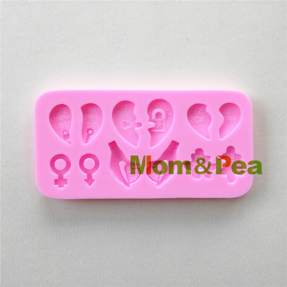 Mom&ampPea 0965 Free Shipping Couple Signal Shaped Silicone Mold Cake Decoration Fondant 3D Food Grade | Дом и сад