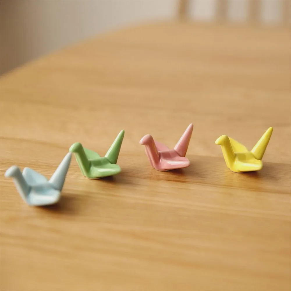 Визуальное касание Бумажные краны оригами керамика палочки для еды стойки ложка вилки и нож подставка держатель Прочный Прекрасный стойки Посуда