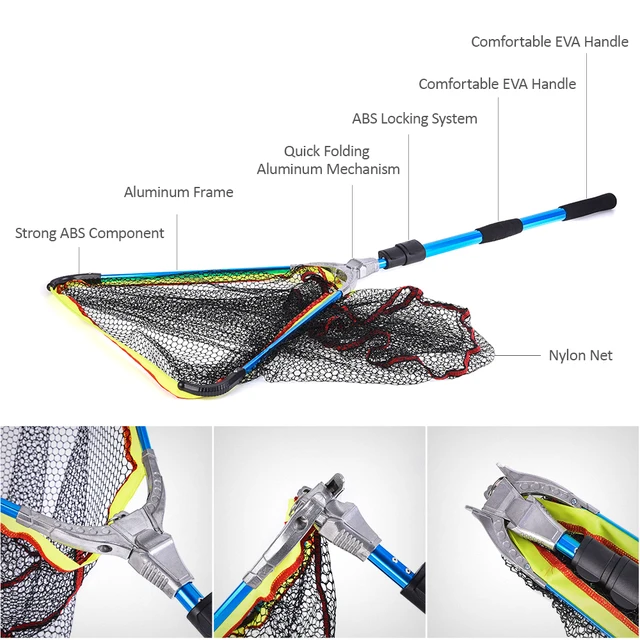 Amazing No.1 Fishing Net Telescopic Aluminum Fishing Landing Net Fishing Accessories cb5feb1b7314637725a2e7: Multicolor