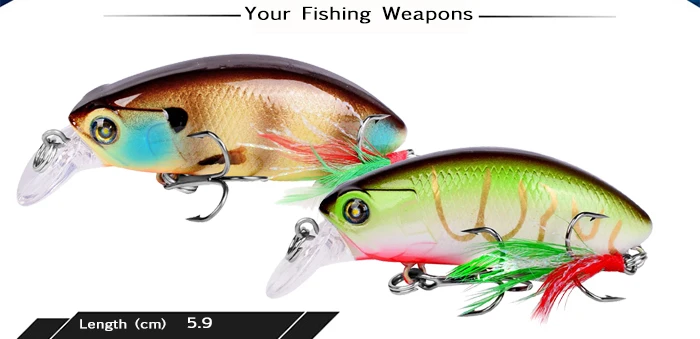 Trout Wobblers Minnow Crankbait Crank Baits 5.9cm 9g 6pcs 0.6-1.6m Depth Artificial Bait Fishing Gear (2)