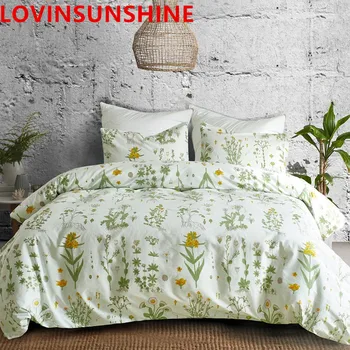 

LOVINSUNSHINE Satin Bed Set Luxury Duvet Cover Set Floral Bedding Set Luxury Solid Flat Sheet 70s Flower Printed Bedding Sets