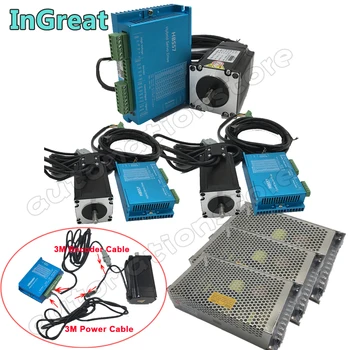 

3PCS 1000rpm NEMA23 Closed loop Stepper Motor Drive 2.2Nm 300Oz-in DC 24-60V DSP encoder Kit & 200W Power Supply Easy Servo