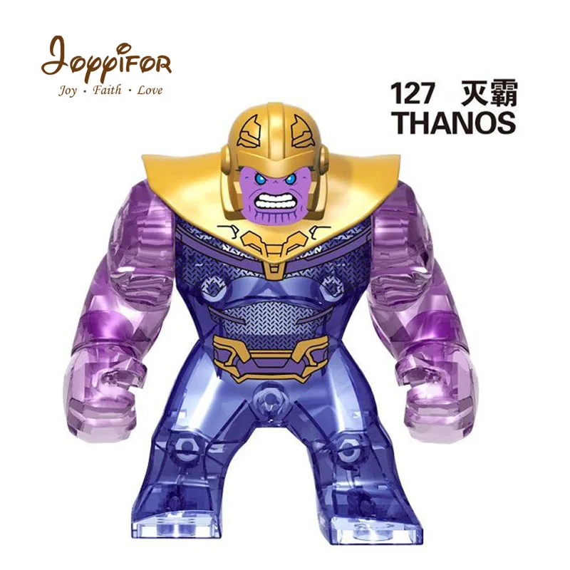 

Joyyifor New Single sale Marvel Super Heroes Avengers Infinity War Transparent Thanos Minifigure Model Building Blocks Kids Toys