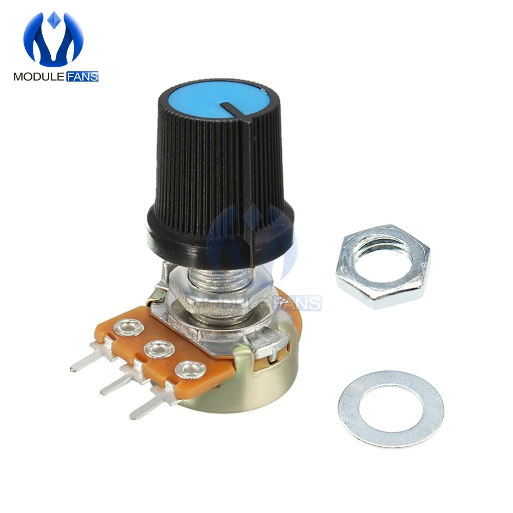 

5PCS WH148 Resistor Linear Taper Rotary Potentiometer Cap Knob 1K 2K 5K 10K 20K 50K 100K 250K 500K 1M Ohm For Arduino