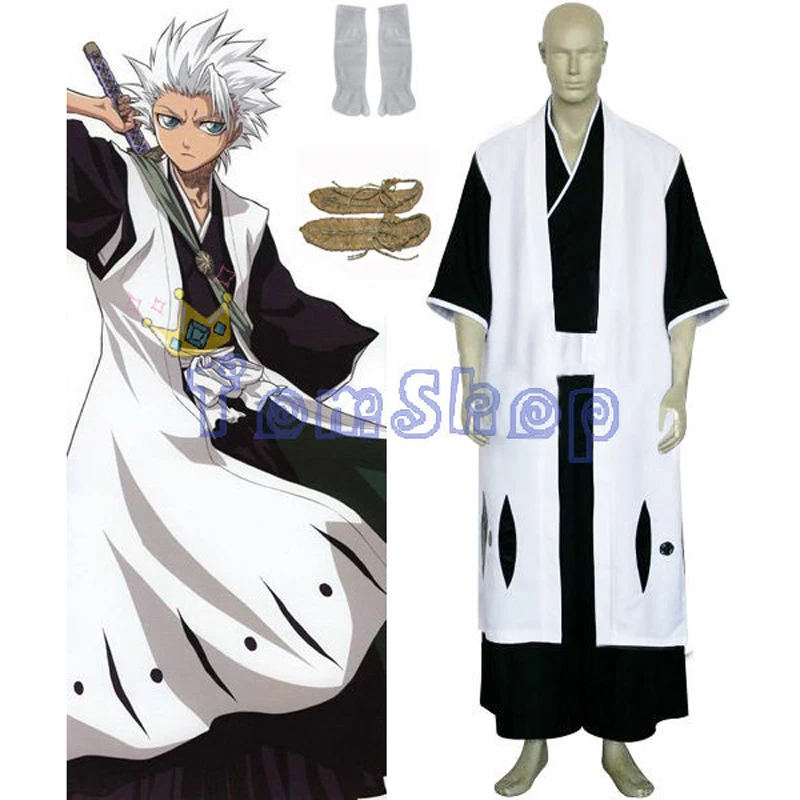 Anime Bleach 10th Division Captain Hitsugaya Toushirou Cosplay Kimono ...