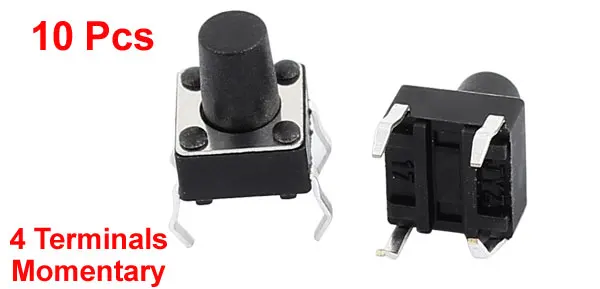 10 Pcs 6mmx6mmx8mm Panel PCB Momentary Tact Push Button Switch 4 Terminals