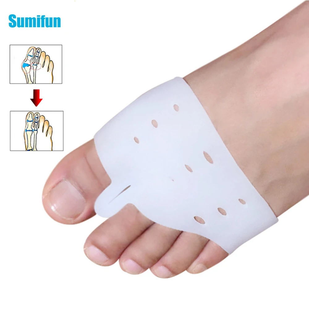 

2Pcs Toe Separator Big Toe Straightener Silicone Gel Foot Fingers Protector Finger Pedicure Foot Care Tool