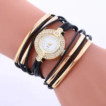Кварцевые наручные часы Reloj Mujer модные золотые циферблатные женские часы Роскошный кожаный браслет часы relogio feminino bayan kol saati