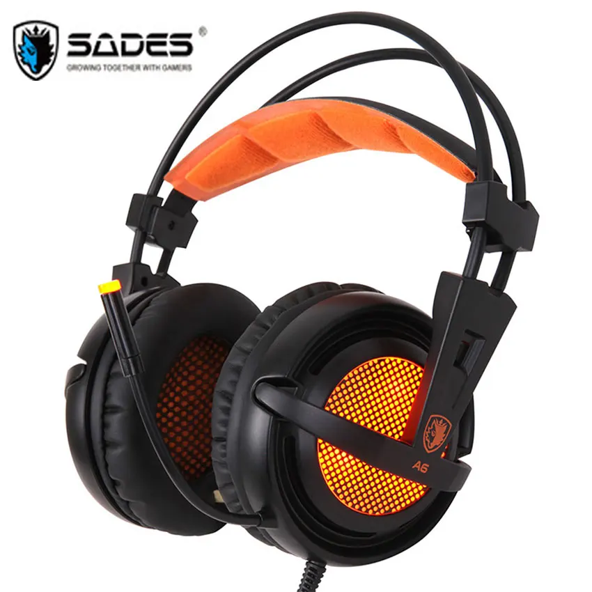 

Sades A6 Gaming Headphones casque 7.1 Surround Sound Stereo USB Game Headset with Microphone Breathing LED Lights for PC Gaming