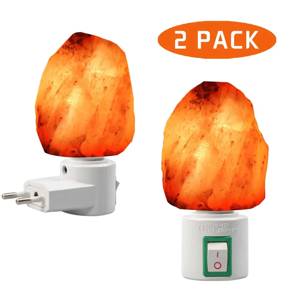 OYGROUP Salt Lamp Night Light Cylinder Natural Air Purifier Rock Rotatable Night Lamp For Aisle Bedroom Bedside Home #OY17NL