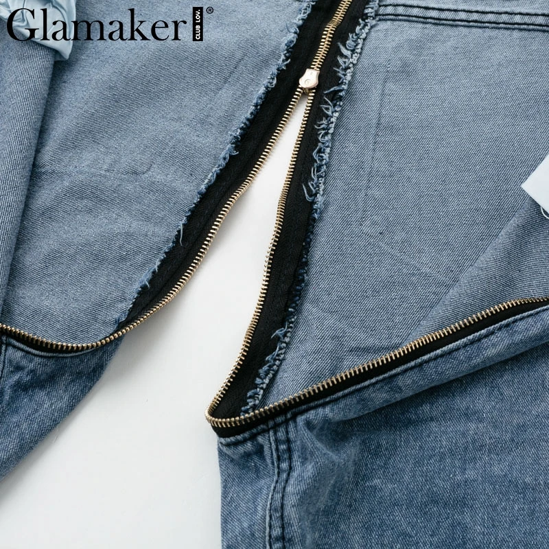 Женские винтажные джинсы Glamaker с высокой талией на молнии для фитнеса уличная