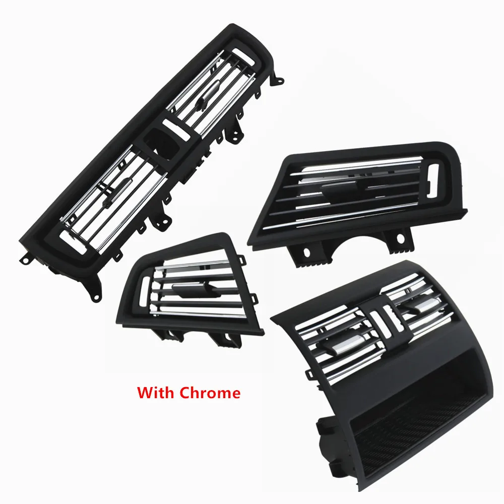 

LHD Front Row Wind Left/Center/Right/Rear Air Conditioning Vent Grill Outlet Panel Chrome Plate For BMW 5 Series F10 F18 10-2017